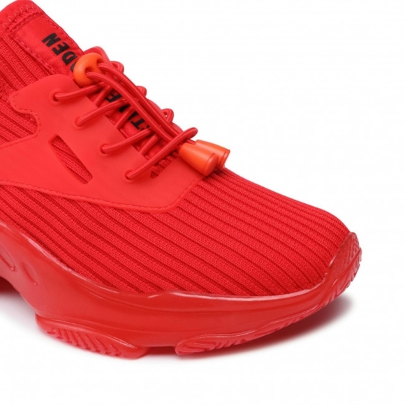 Steve Madden Match-K Trainers Mens with Translucent Sole in Red Sneakers Size 7 - Picture 5 of 9